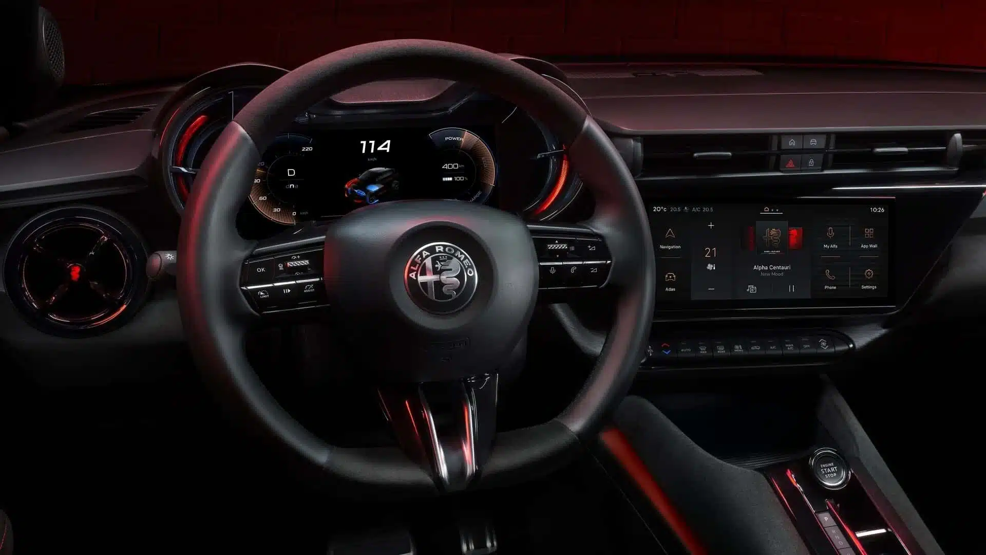 L'habitacle de l'Alfa Romeo Junior dans sa version la plus sportive.