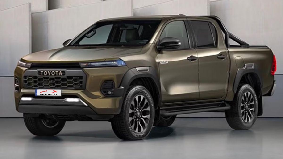 Toyota Hilux vu de profil, montrant sa garde au sol généreuse, ses protections latérales et sa ligne robuste typique des vrais tout-terrain. La version ECO arbore des badges distinctifs.