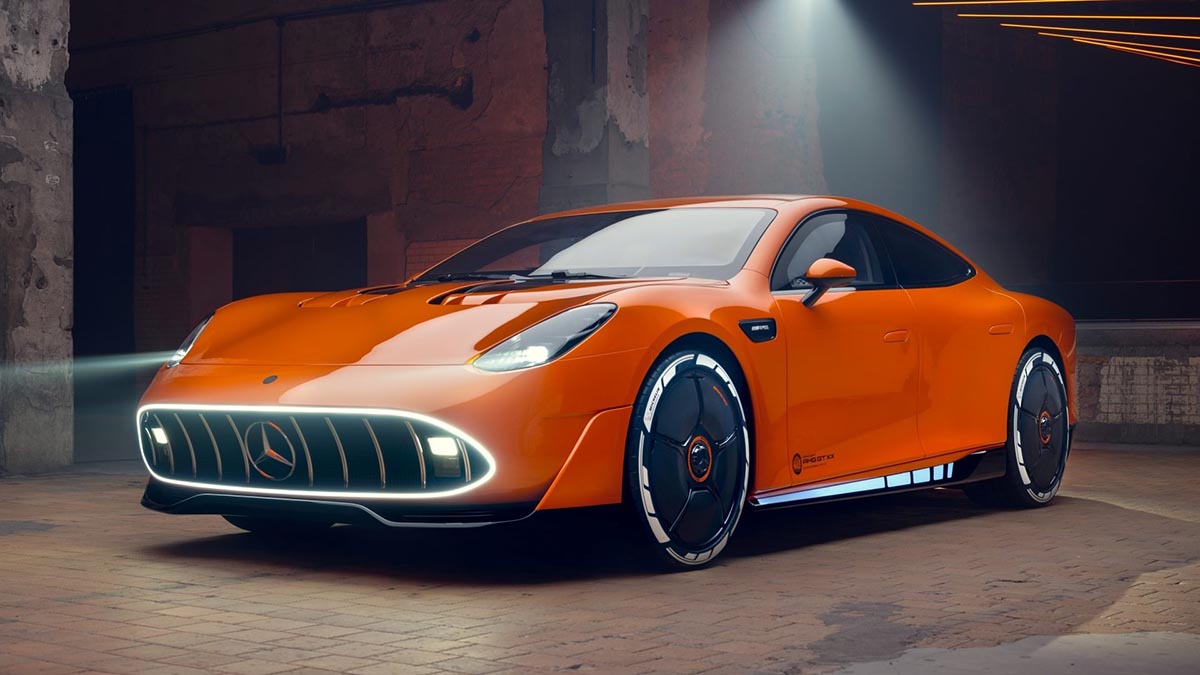 Profil aérodynamique du Mercedes-AMG GT XX Concept avec silhouette basse et lignes tendues