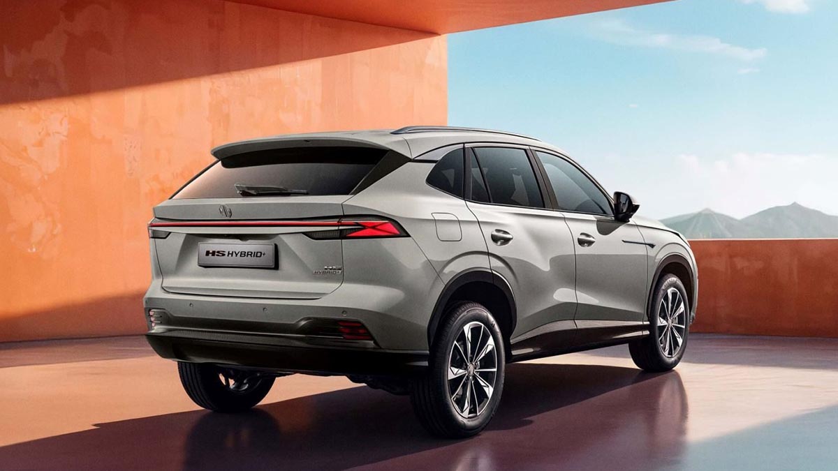 MG HS Hybrid+ SUV hybride vue arrière hayon coffre 507 litres
