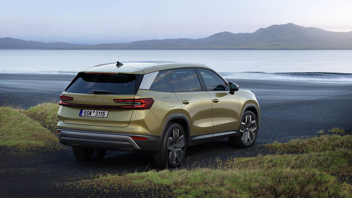 Skoda Kodiaq PHEV SUV hybride rechargeable vue arrière feux LED coffre 745 litres