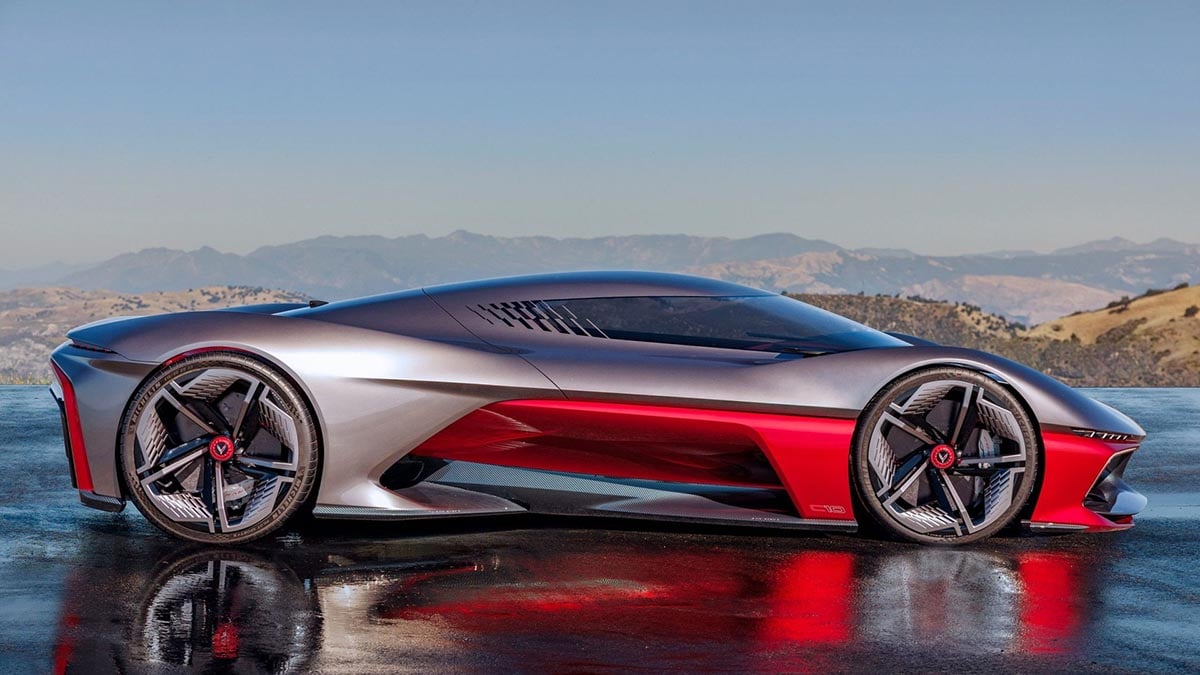 Profil du California Corvette Concept électrique, hypercar futuriste signé GM Design
