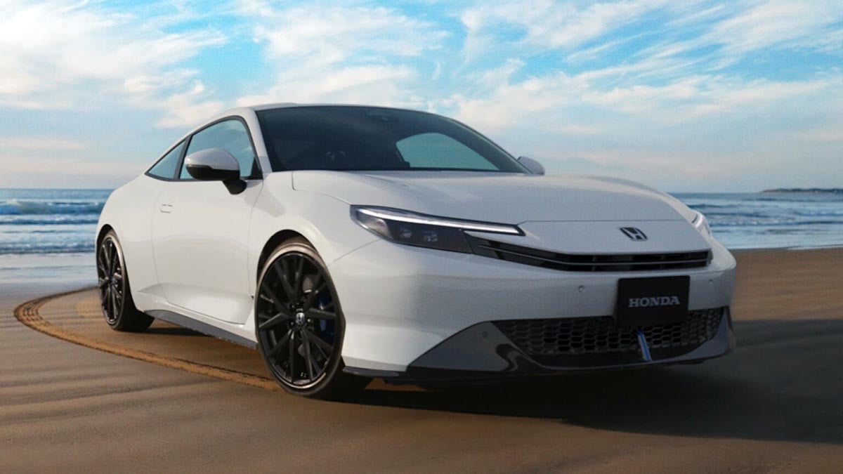 Face avant du Honda Prelude 2026 avec signature lumineuse LED et bouclier sculpté
