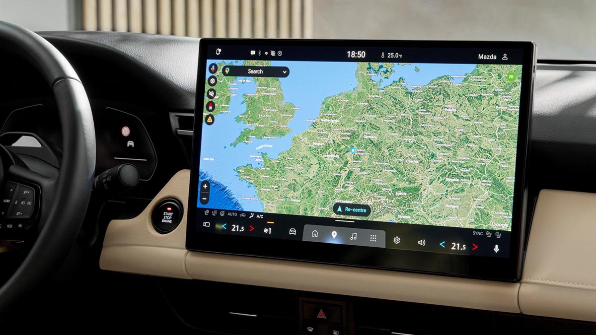 Écran tactile 15,6 pouces du Mazda CX-5 2025 remplaçant les commandes physiques