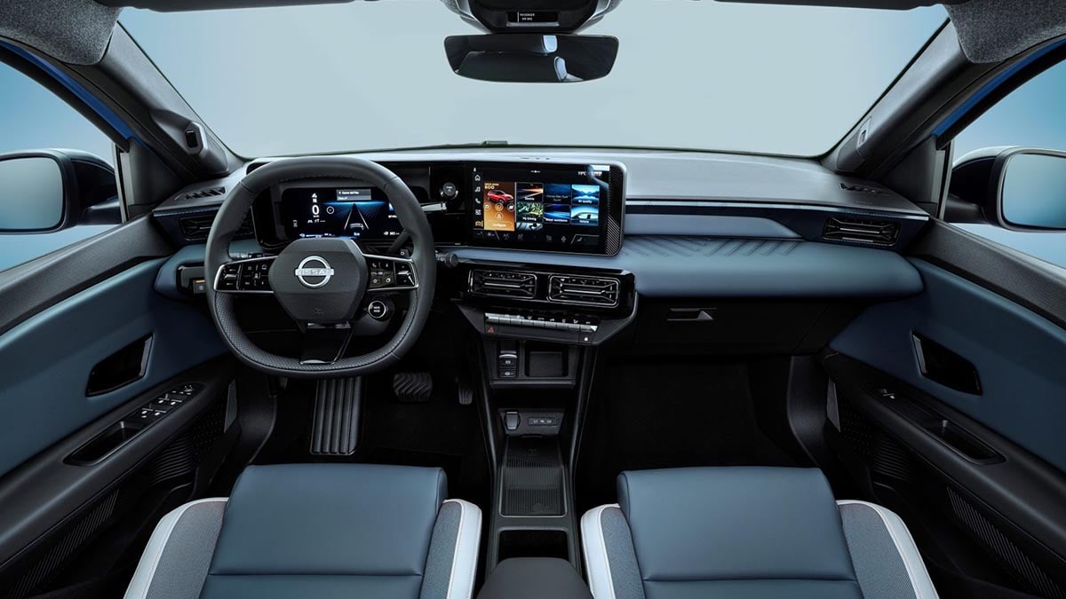 Planche de bord numérique de la Micra électrique avec écran tactile 10 pouces et finitions modernes