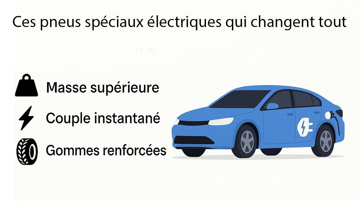 Voiture électrique moderne équipée de pneus spécifiques pour maximiser autonomie et confort