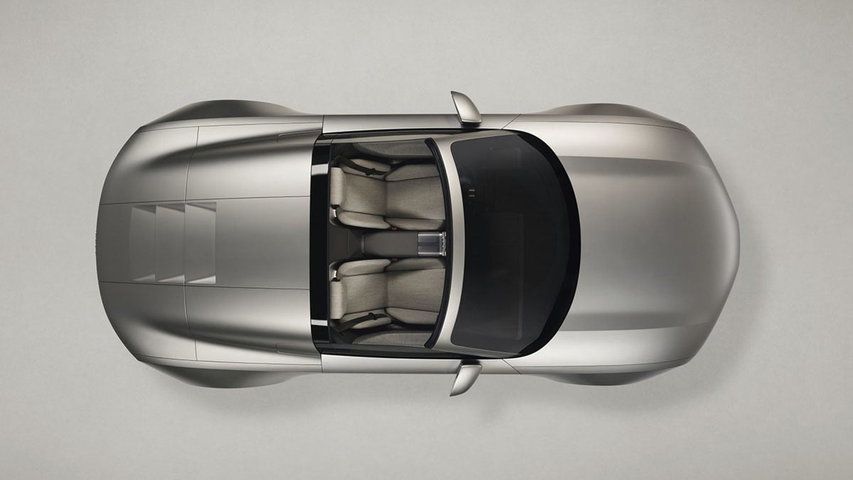 Audi Concept C 2026 vue aérienne avec toit ouvrant panoramique et habitacle lumineux