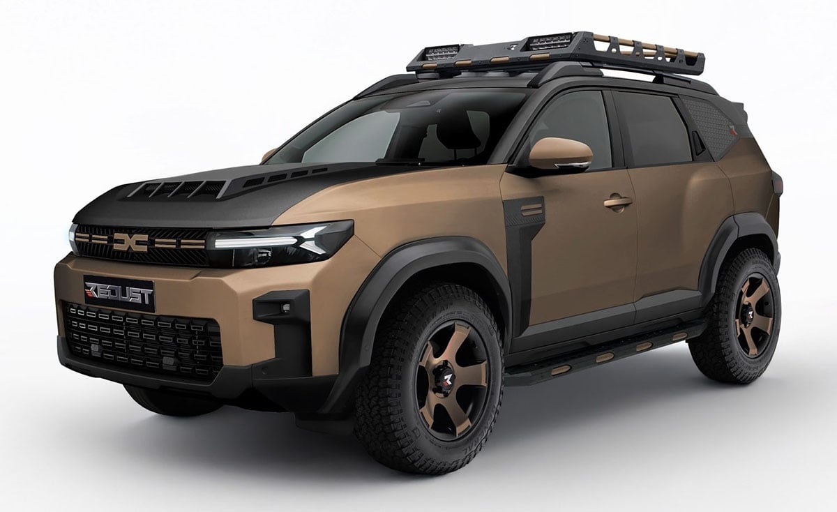 Face avant du Dacia Bigster Redust 2025 avec calandre noire et projecteurs LED