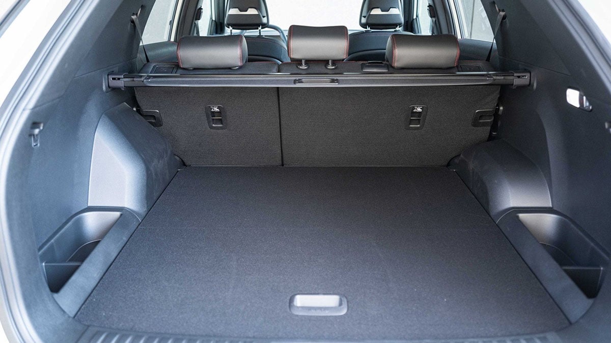Coffre du KGM Actyon avec capacité de 839 litres et banquette rabattable
