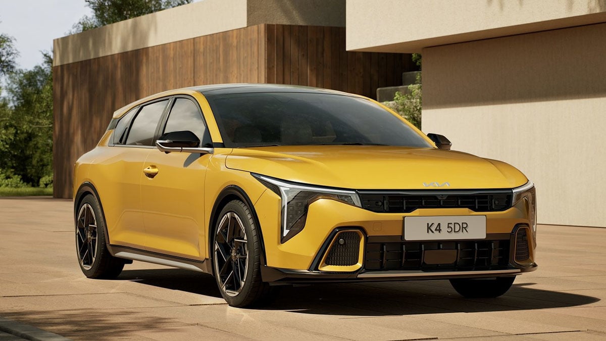 Nouvelle Kia K4 2025 face avant avec calandre Tiger Nose et feux LED futuristes