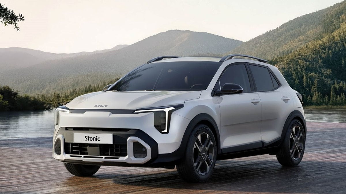 Kia Stonic 2026 SUV urbain restylé 4,17 m vu de profil avec design Opposites United