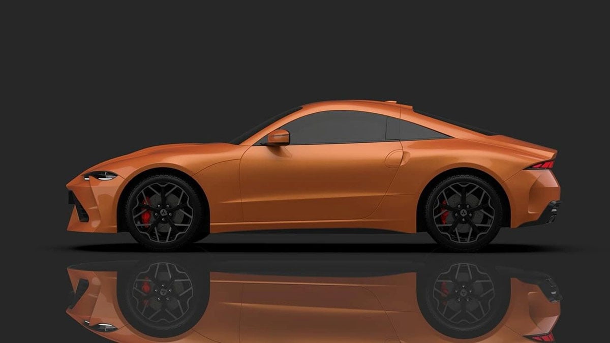 Concept du Mitsubishi Eclipse 2026 en vue de profil avec lignes tendues et format compact