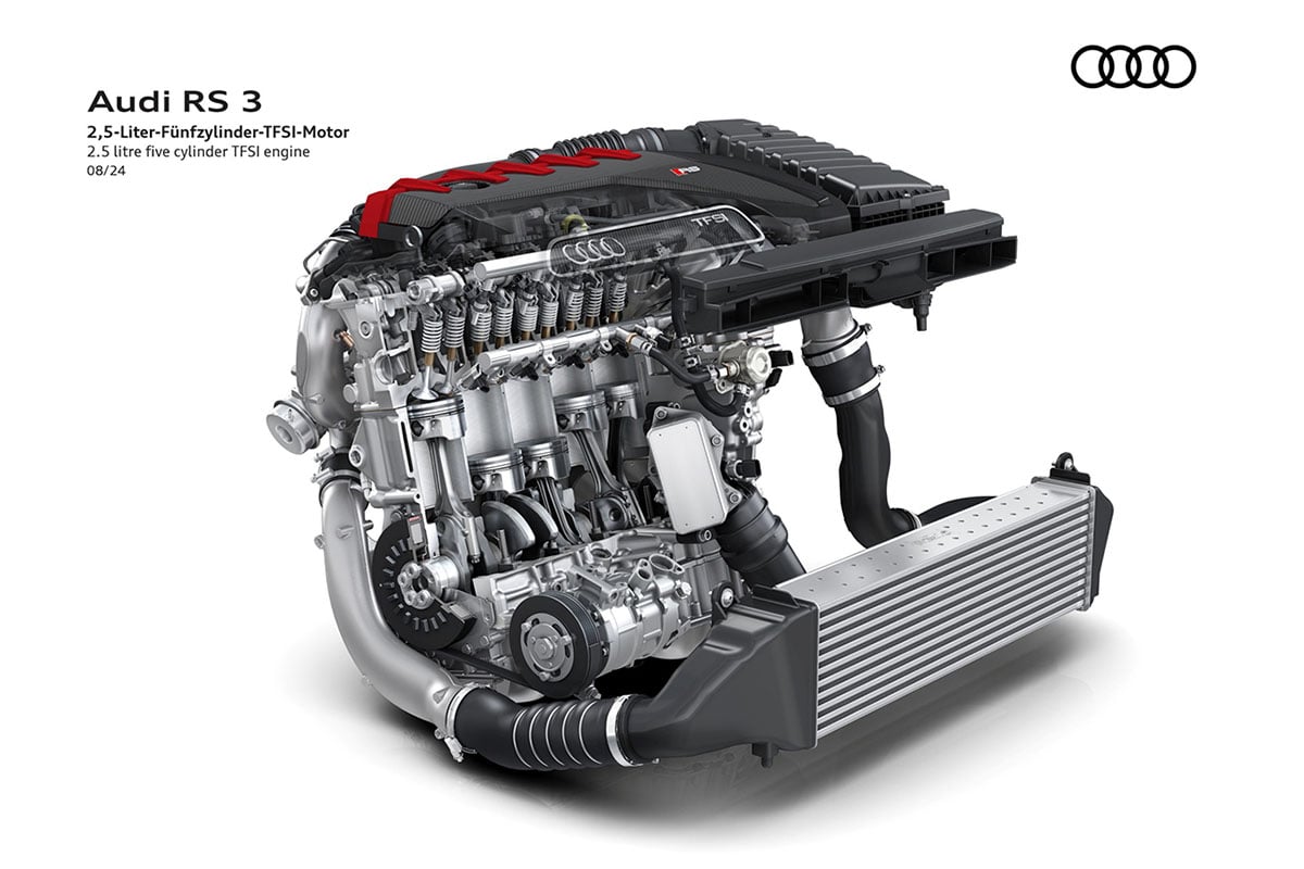  Bloc moteur Audi 2.5 TFSI 5 cylindres avec turbo intégré et collecteur aluminium