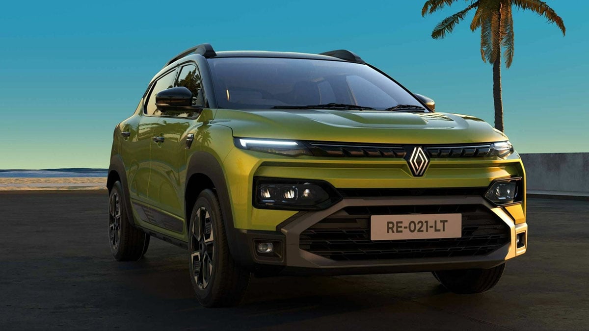 Face avant du Renault Kiger 2026 avec calandre moderne et feux LED fins