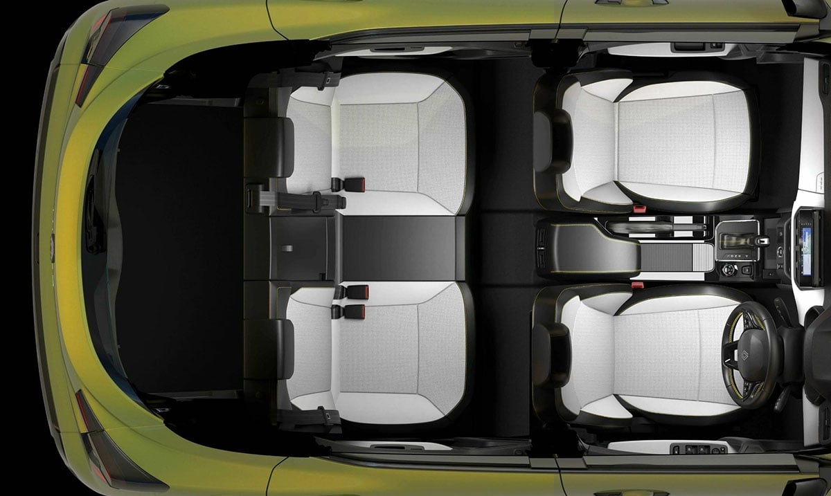 Banquette arrière du Renault Kiger 2026 avec sellerie simple et espace fonctionnel