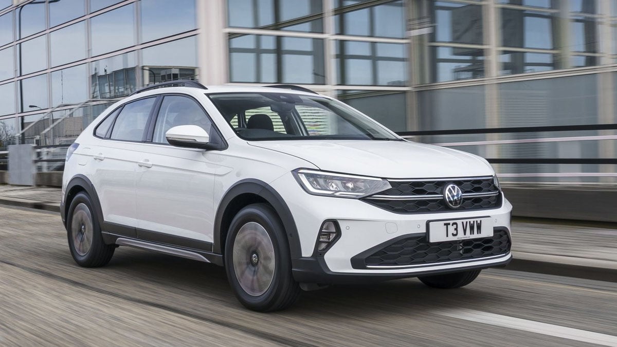 Avant du Volkswagen Taigo avec projecteurs LED et calandre horizontale