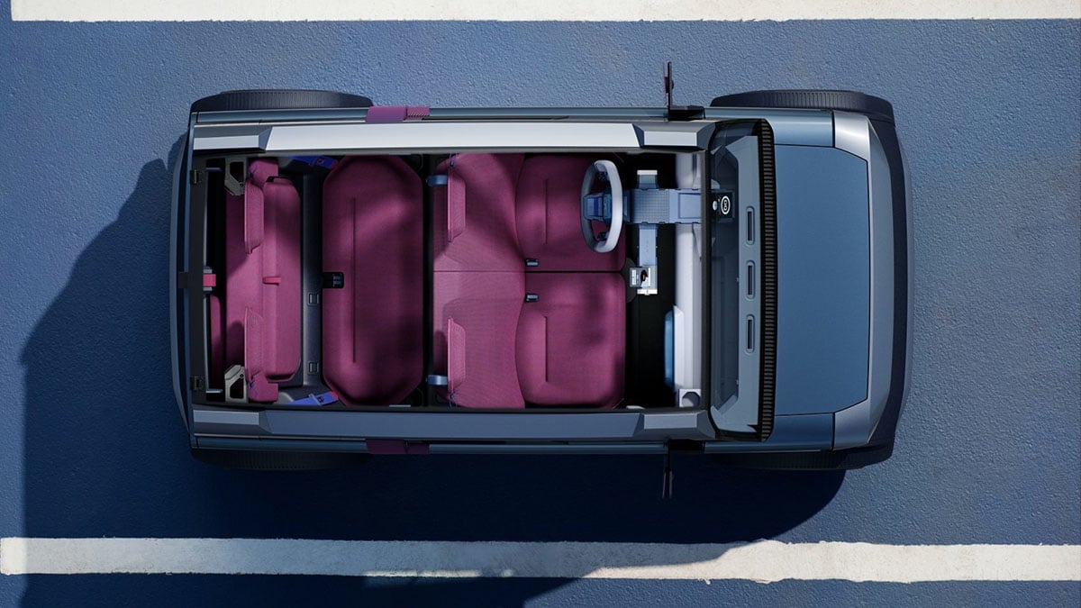  Banquette arrière du Dacia Hipster avec sellerie simple et espace réduit