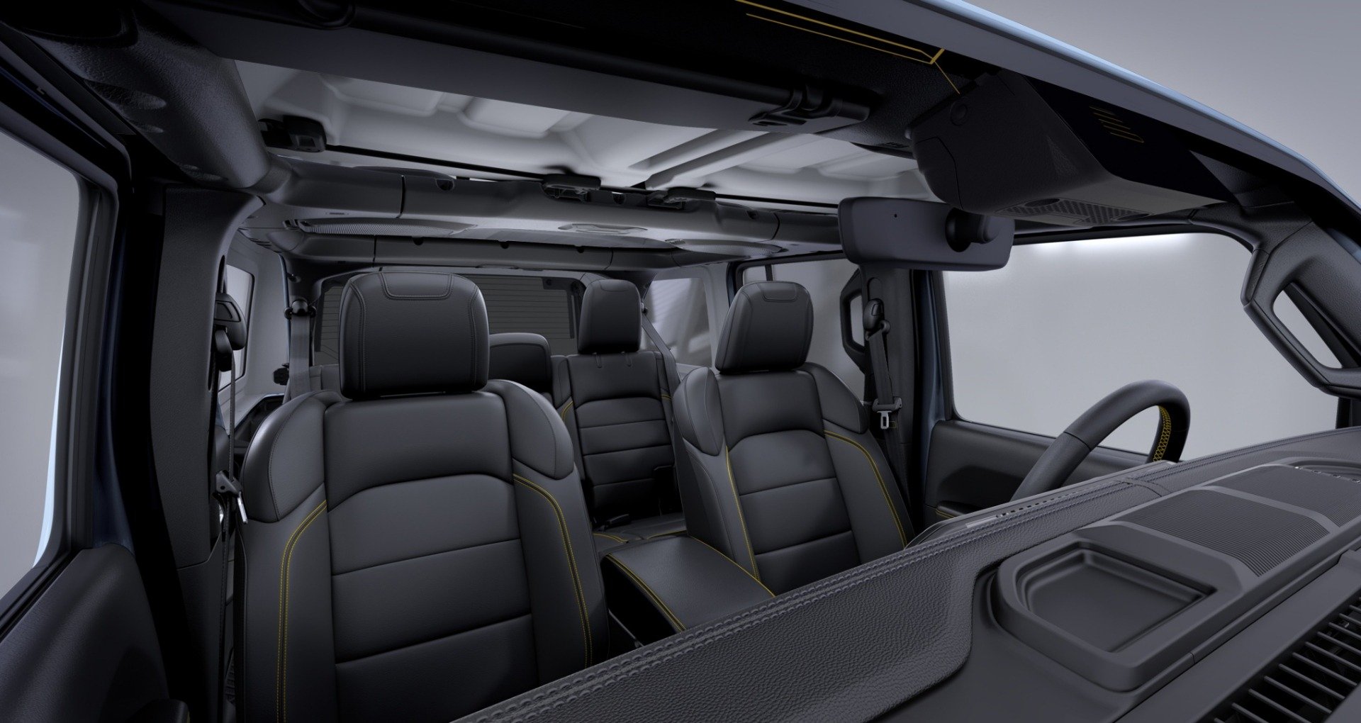 Sièges avant du Jeep Wrangler 2025 thermique en sellerie cuir avec surpiqûres contrastées  